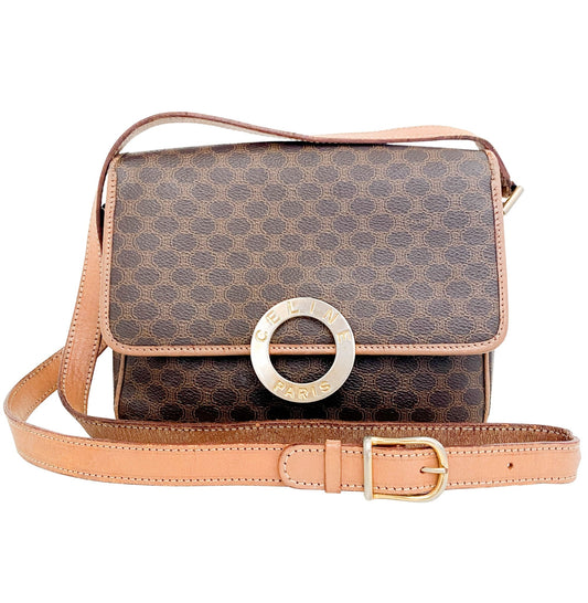 CELINE Macadam Triomphe Circle Logo Hardware Shoulder Bag, in , Sold by HIVE PRELOVED - Crossbody bags, Shoulder Bags,