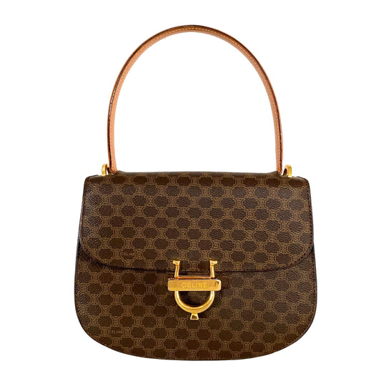 CELINE Macadam Triomphe Gold Hardware Top Handle Bag, in , Sold by HIVE PRELOVED - Handle Bags, ,
