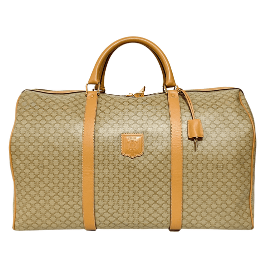 CELINE Macadam Triomphe Vintage Beige Boston Bag, in , Sold by HIVE PRELOVED - Travel bags, ,