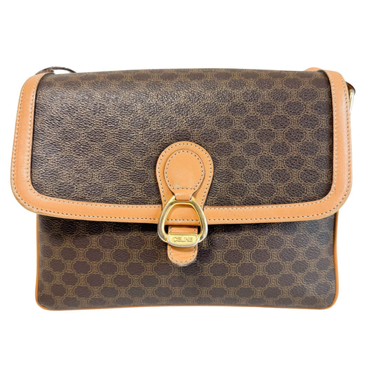 CELINE Macadam Triomphe Vintage Brown Crossbody Bag, in , Sold by HIVE PRELOVED - Crossbody bags, ,