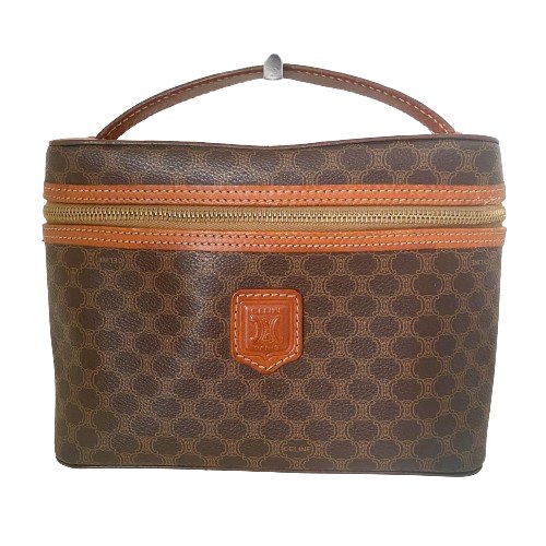CELINE Macadam Vanity Bag, Coated Canvas in Brown, Sold by HIVE PRELOVED - Handle Bags, ,