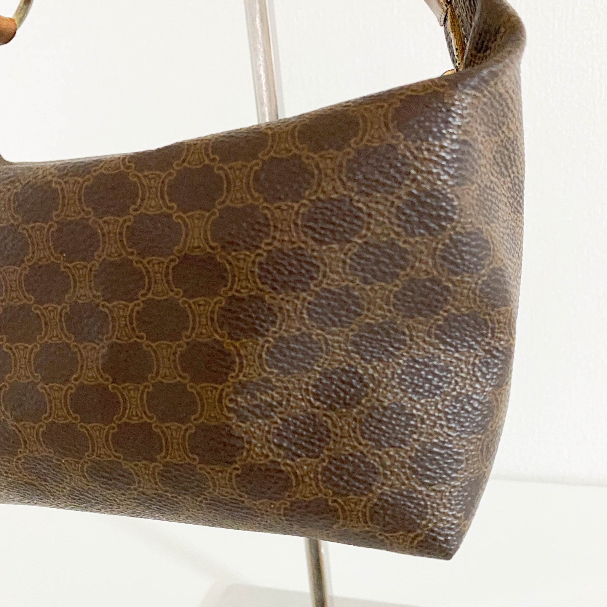 バッグ CELINE Macadam Vanity Pouch Bag tagged CELINE Macadam Makeup pouch Cosmetics Pouch Hand Bag Vanity