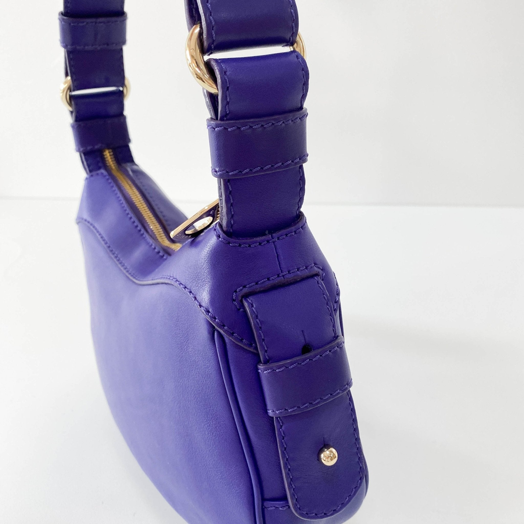 CELINE Purple Leather Triomphe Shoulder Bag, in , Sold by HIVE PRELOVED - Shoulder Bags, ,