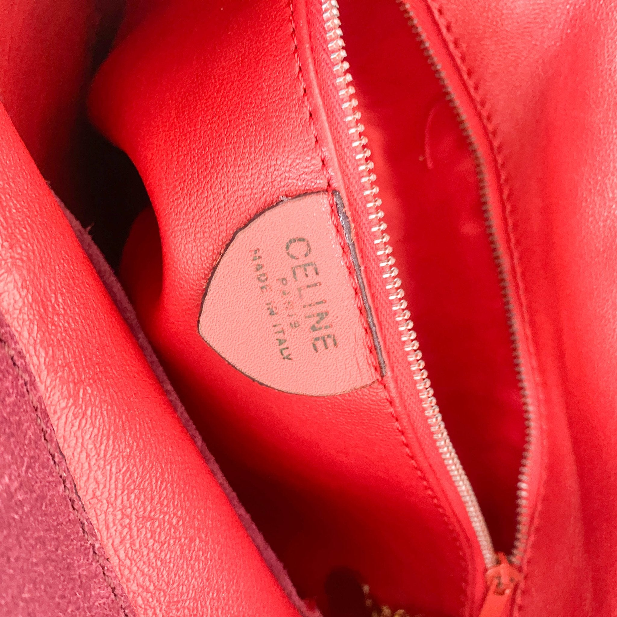 CELINE Purple Suede Gold Circle Hardware Shoulder Bag, in , Sold by HIVE PRELOVED - Shoulder Bags, ,