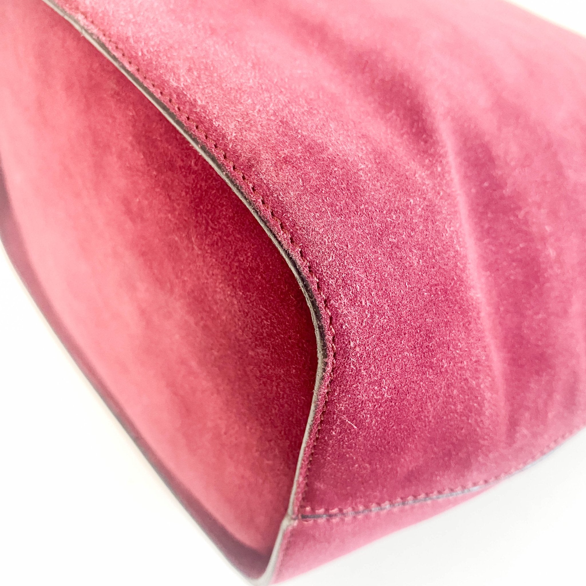 CELINE Purple Suede Gold Circle Hardware Shoulder Bag, in , Sold by HIVE PRELOVED - Shoulder Bags, ,