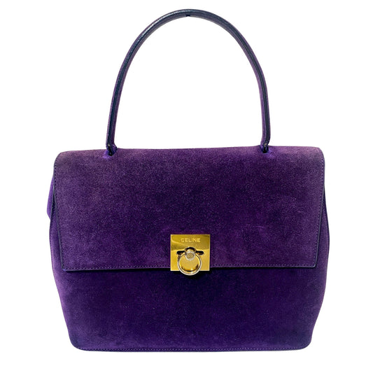 CELINE Purple Suede Top Handle Bag, in , Sold by HIVE PRELOVED - Handle Bags, ,