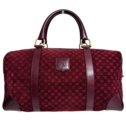CELINE Red Suede Macadam Triomphe Boston Handbag, in , Sold by HIVE PRELOVED - Shoulder Bags, ,