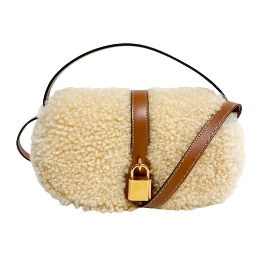 CELINE Tabou Beige Clutch On Strap In Shearling And Calfskin, in , Sold by HIVE PRELOVED - Shoulder Bags, ,