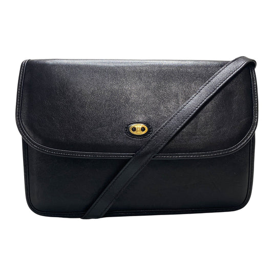 CELINE Triomphe Hardware Black Leather Flap Crossbody Bag, in , Sold by HIVE PRELOVED - Crossbody bags, ,