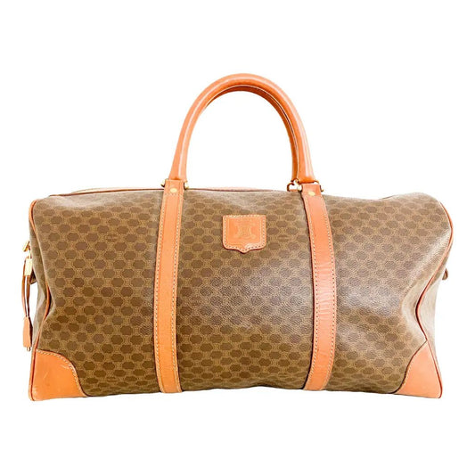CELINE Triomphe Vintage Cloth 48H Handbag, Brown in Coated Canvas, Sold by HIVE PRELOVED - , ,