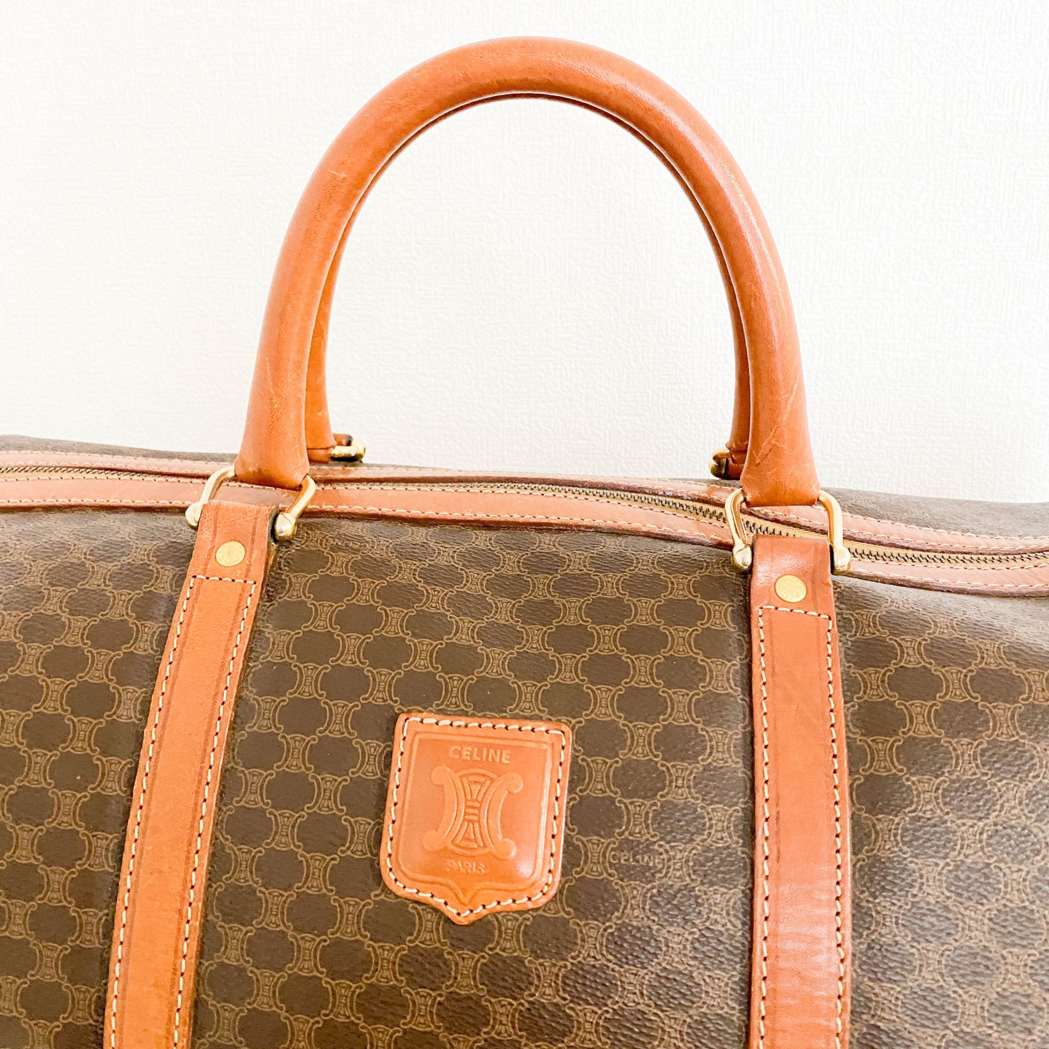 CELINE Triomphe Vintage Cloth 48H Handbag, Brown in Coated Canvas, Sold by HIVE PRELOVED - , ,