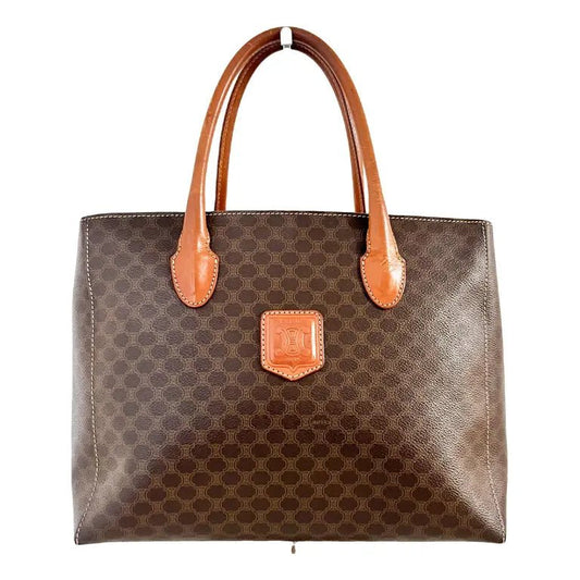 CELINE Triomphe Vintage Cloth Handbag, Brown in Coated Canvas, Sold by HIVE PRELOVED - , ,
