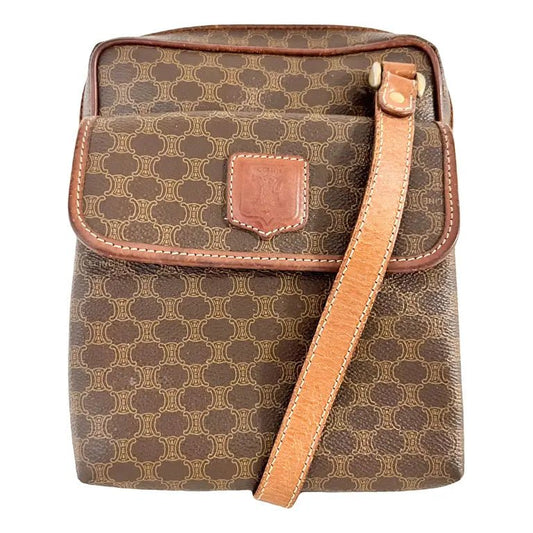 CELINE Triomphe Vintage Cloth Handbag, Brown in Coated Canvas, Sold by HIVE PRELOVED - , ,