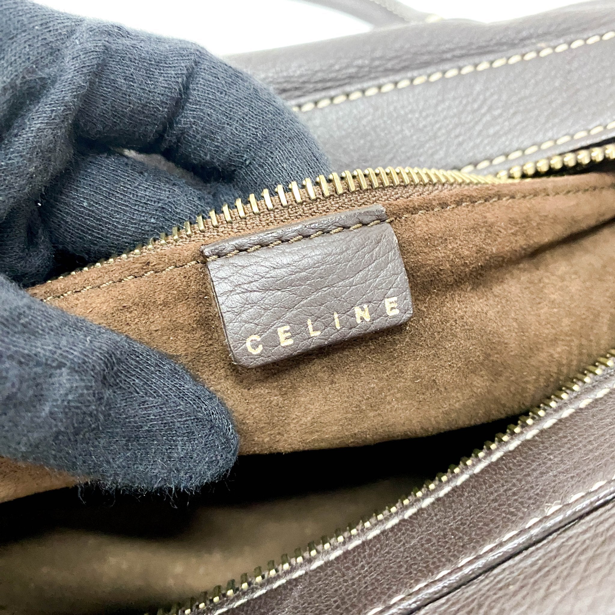 CELINE Vintage Brown Leather Top Handle Bag, in , Sold by HIVE PRELOVED - Shoulder Bags, ,