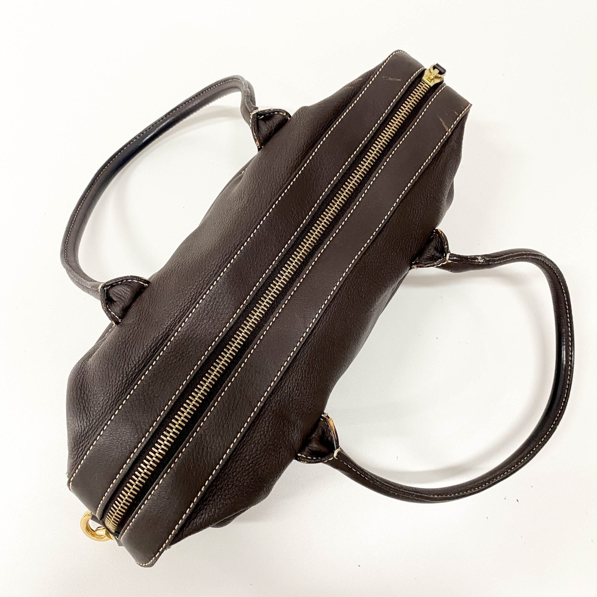 CELINE Vintage Brown Leather Top Handle Bag, in , Sold by HIVE PRELOVED - Shoulder Bags, ,