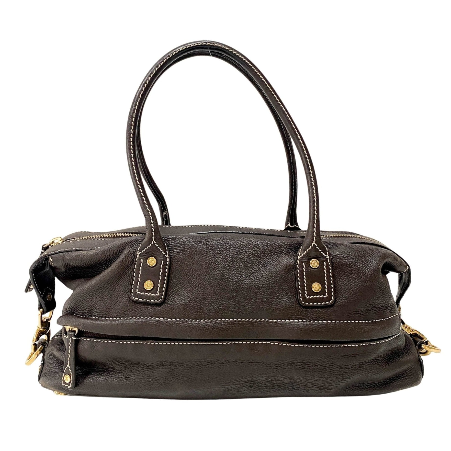 CELINE Vintage Brown Leather Top Handle Bag, in , Sold by HIVE PRELOVED - Shoulder Bags, ,