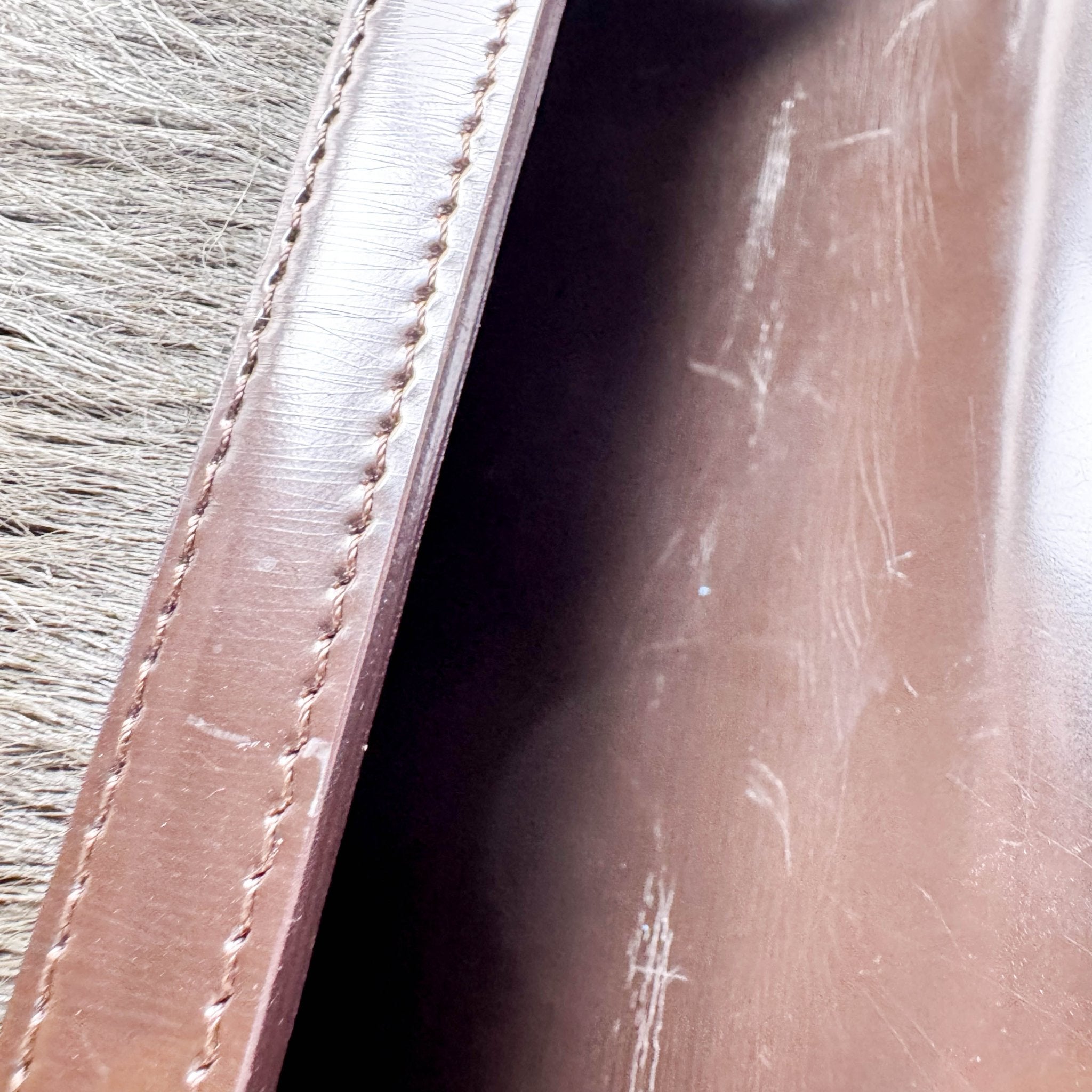 CELINE Vintage Green Fur/Brown Leather Shoulder Bag, in , Sold by HIVE PRELOVED - Shoulder Bags, ,