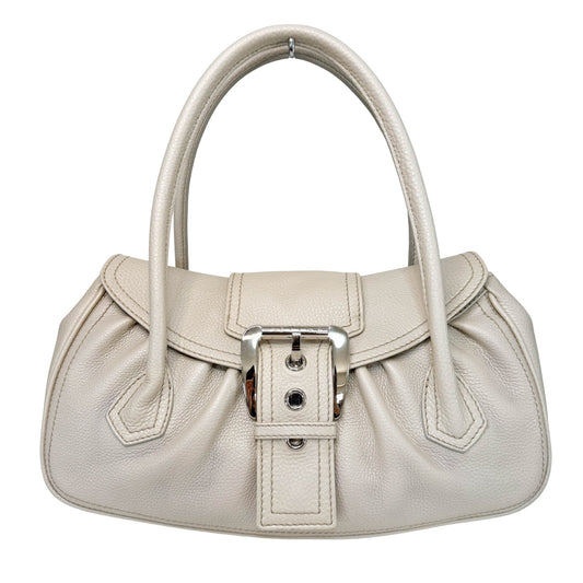 CELINE White Leather Top Handle Shoulder Bag, in , Sold by HIVE PRELOVED - Shoulder Bags, ,