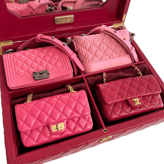 CHANEL 2020 Limited Edition Success Story Set of 4 Minis Bags Pink Red, in Sold by HIVE PRELOVED Mini bags, Shoulder Bag