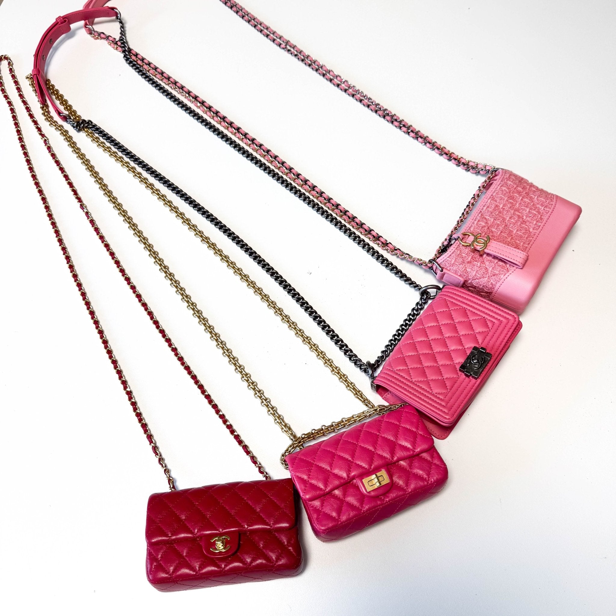 CHANEL 2020 Limited Edition Success Story Set of 4 Minis Bags Pink Red, in Sold by HIVE PRELOVED Mini bags, Shoulder Bag