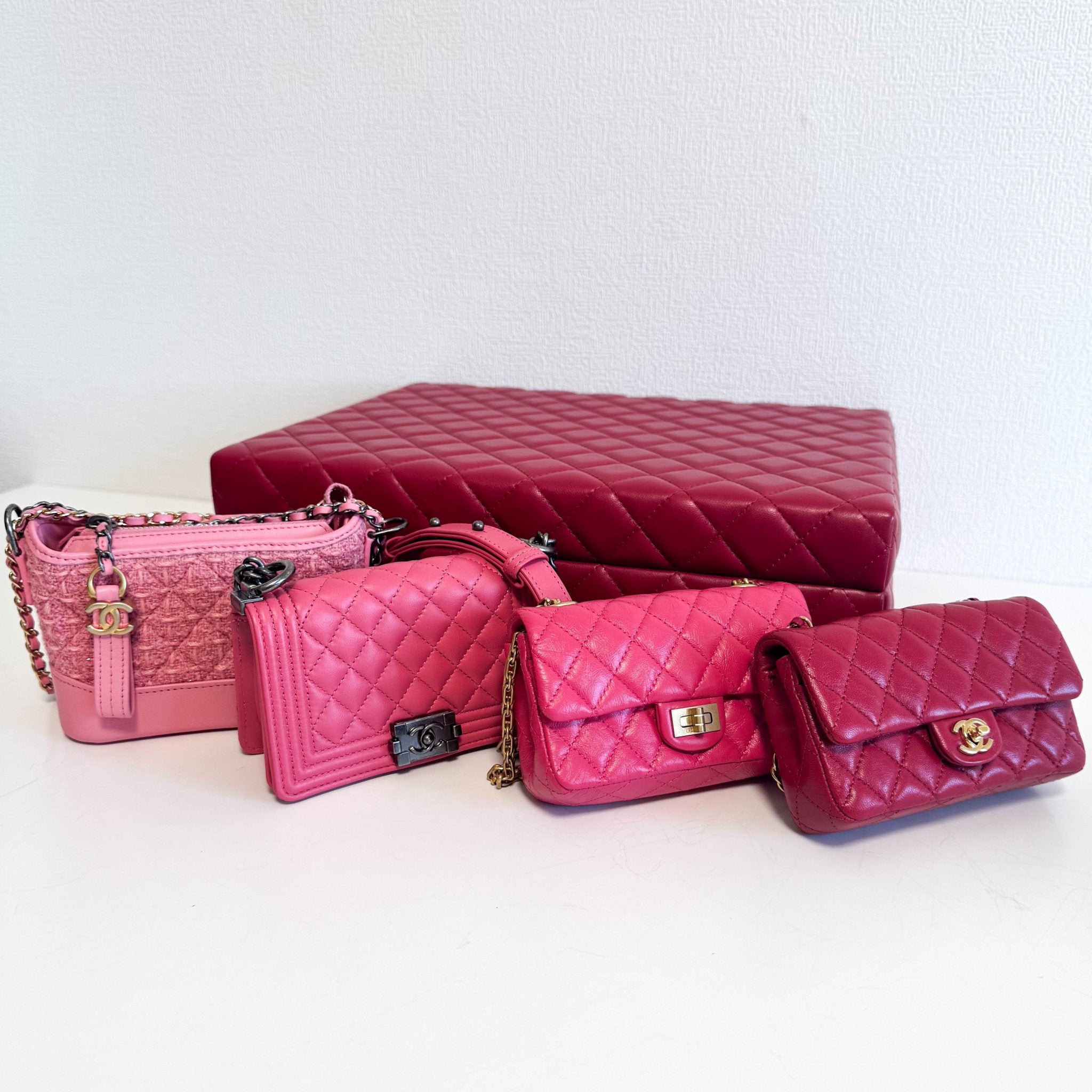 CHANEL 2020 Limited Edition Success Story Set of 4 Minis Bags Pink Red, in Sold by HIVE PRELOVED Mini bags, Shoulder Bag