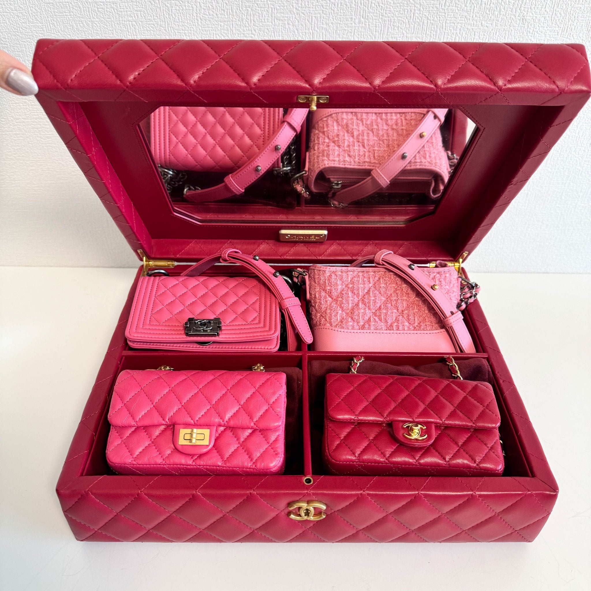 CHANEL 2020 Limited Edition Success Story Set of 4 Minis Bags Pink Red, in Sold by HIVE PRELOVED Mini bags, Shoulder Bag