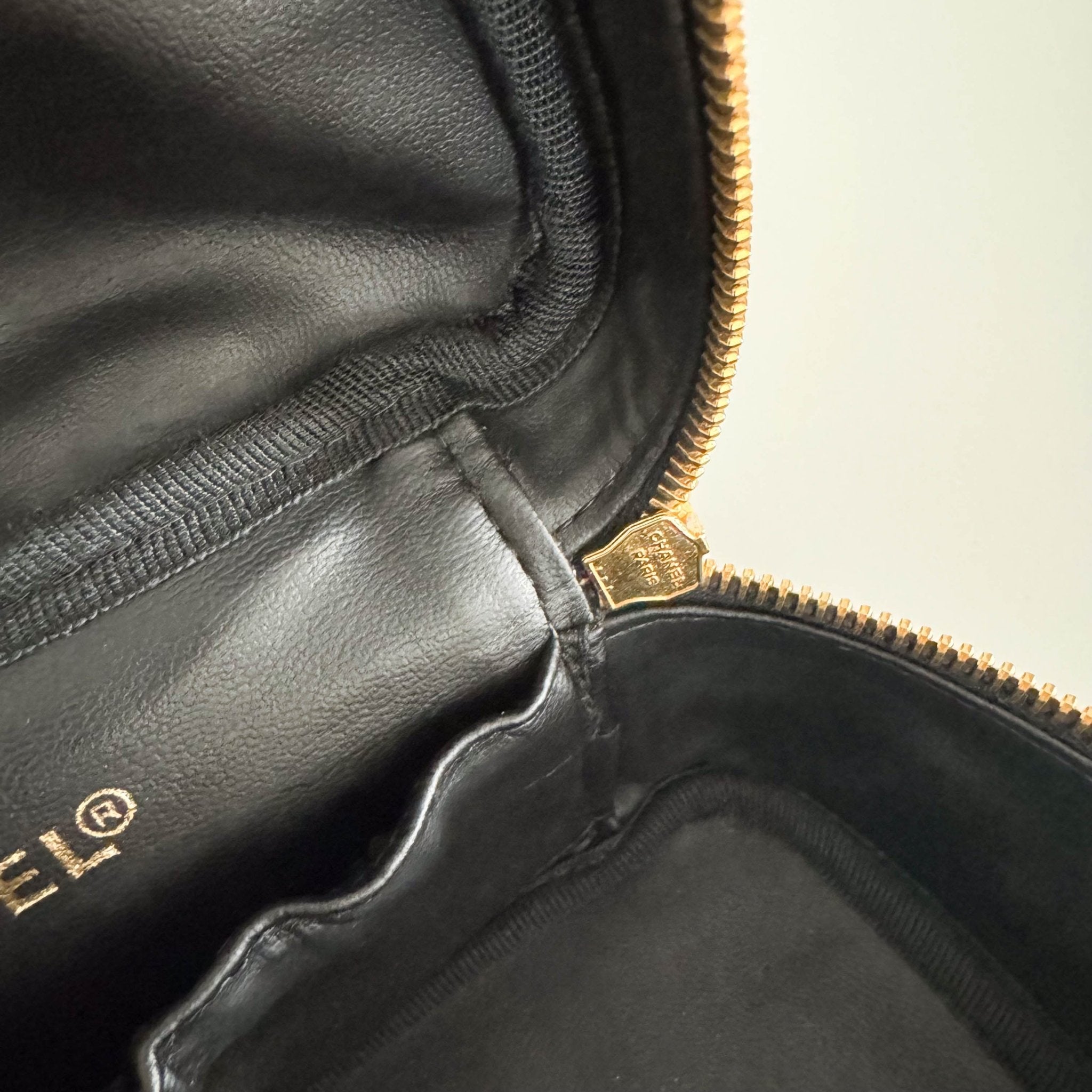 CHANEL Bicolore Vanity Cosmetic Case Black, in , Sold by HIVE PRELOVED - Handle Bags, ,