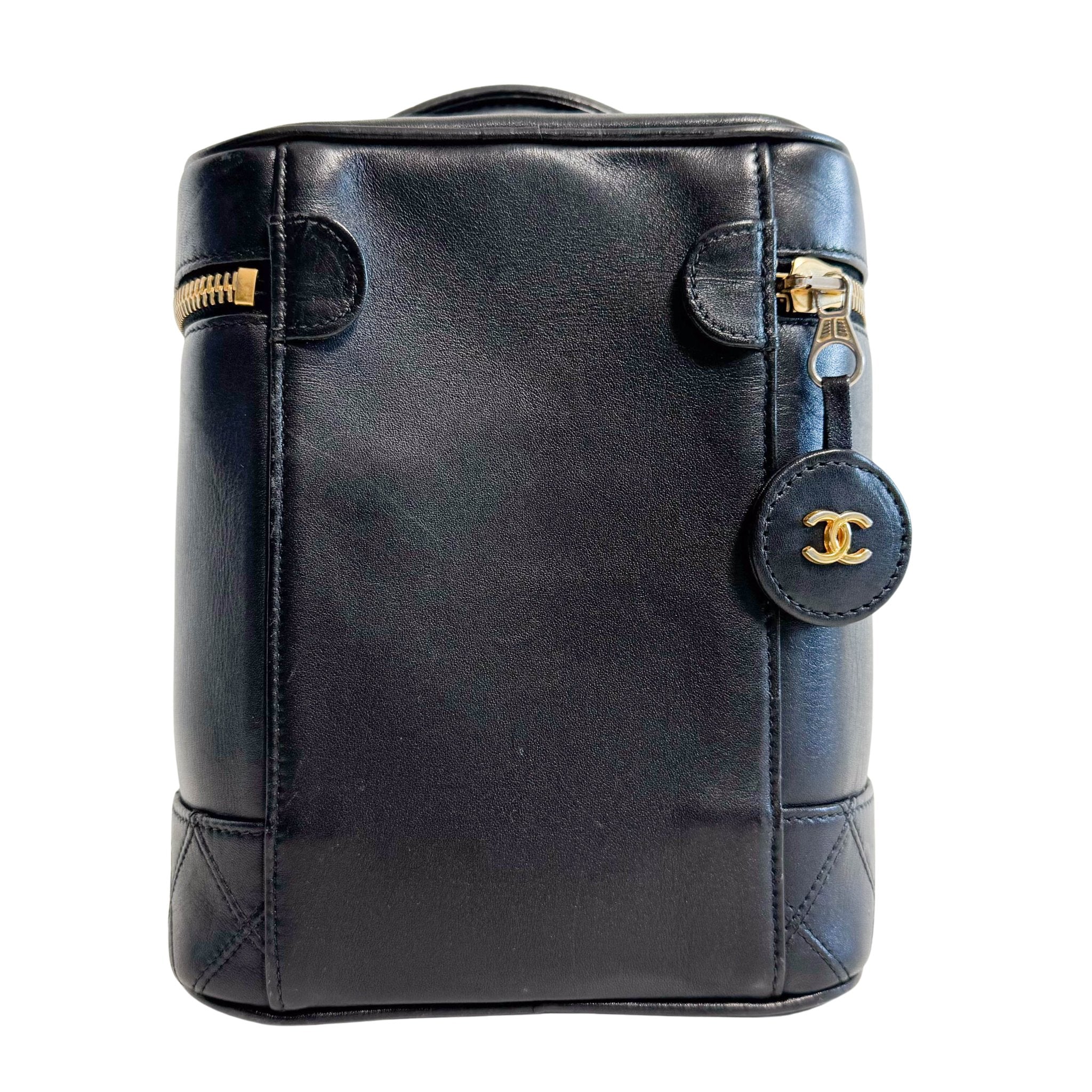 CHANEL Bicolore Vanity Cosmetic Case Black, in , Sold by HIVE PRELOVED - Handle Bags, ,