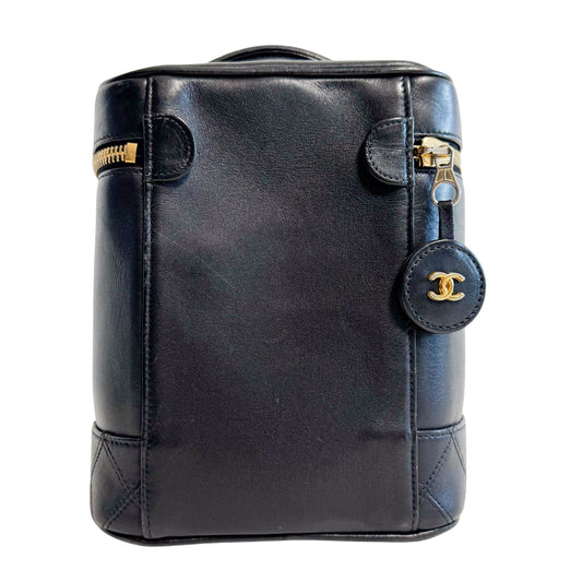 CHANEL Bicolore Vanity Cosmetic Case Black, in , Sold by HIVE PRELOVED - Handle Bags, ,