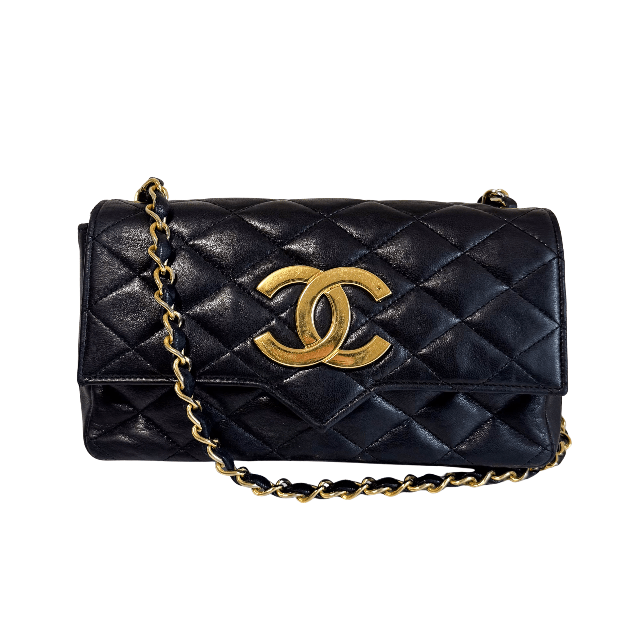 CHANEL Black Lambskin Leather Chain Crossbody Bag, in , Sold by HIVE PRELOVED - Crossbody bags, ,