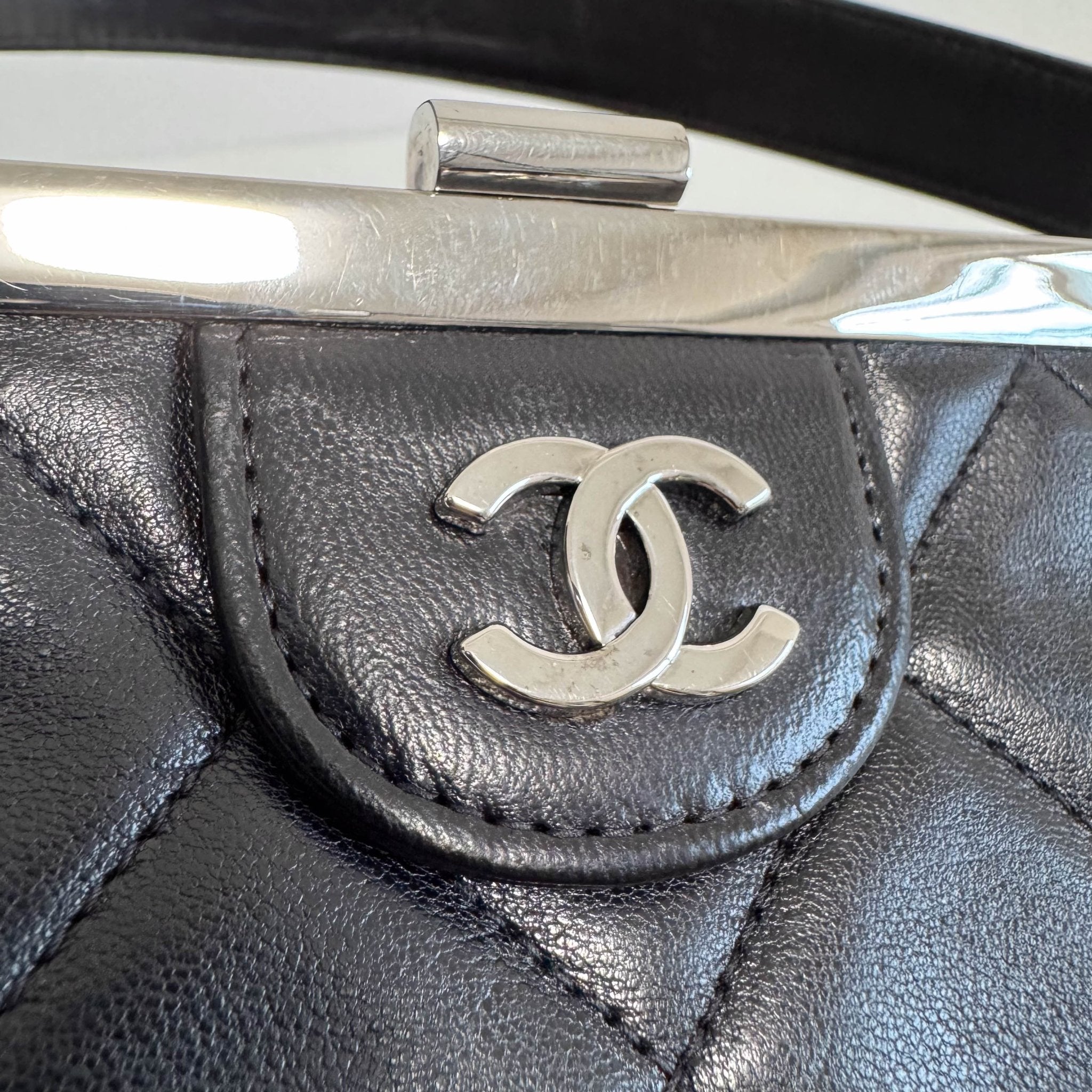 CHANEL Black Lambskin Leather Top Handle Bag, in , Sold by HIVE PRELOVED - Handle Bags, ,