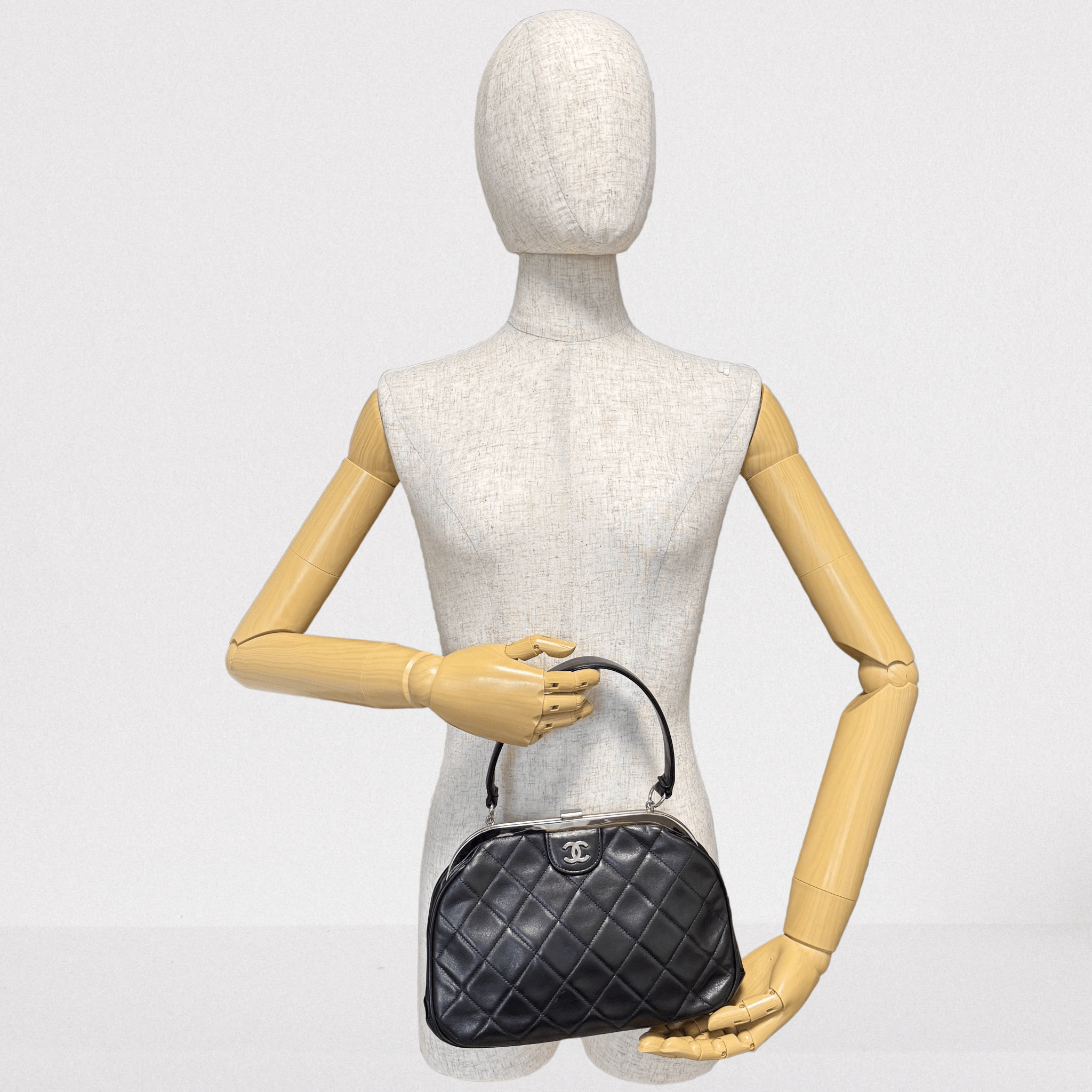 CHANEL Black Lambskin Leather Top Handle Bag, in , Sold by HIVE PRELOVED - Handle Bags, ,