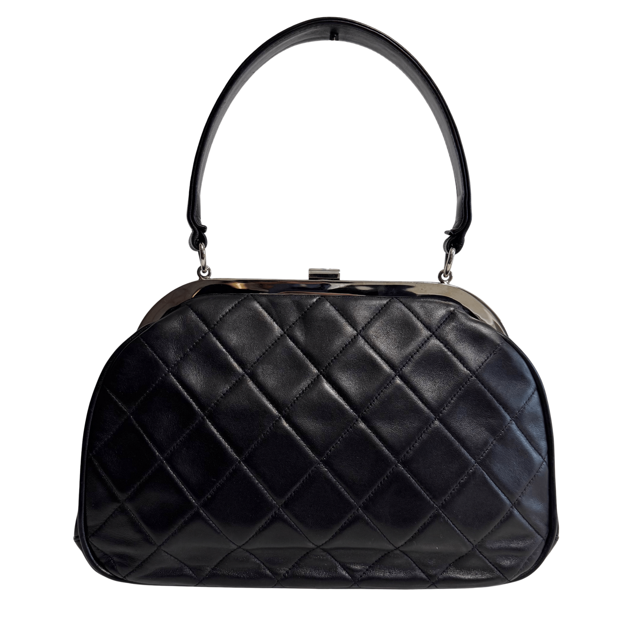 CHANEL Black Lambskin Leather Top Handle Bag, in , Sold by HIVE PRELOVED - Handle Bags, ,