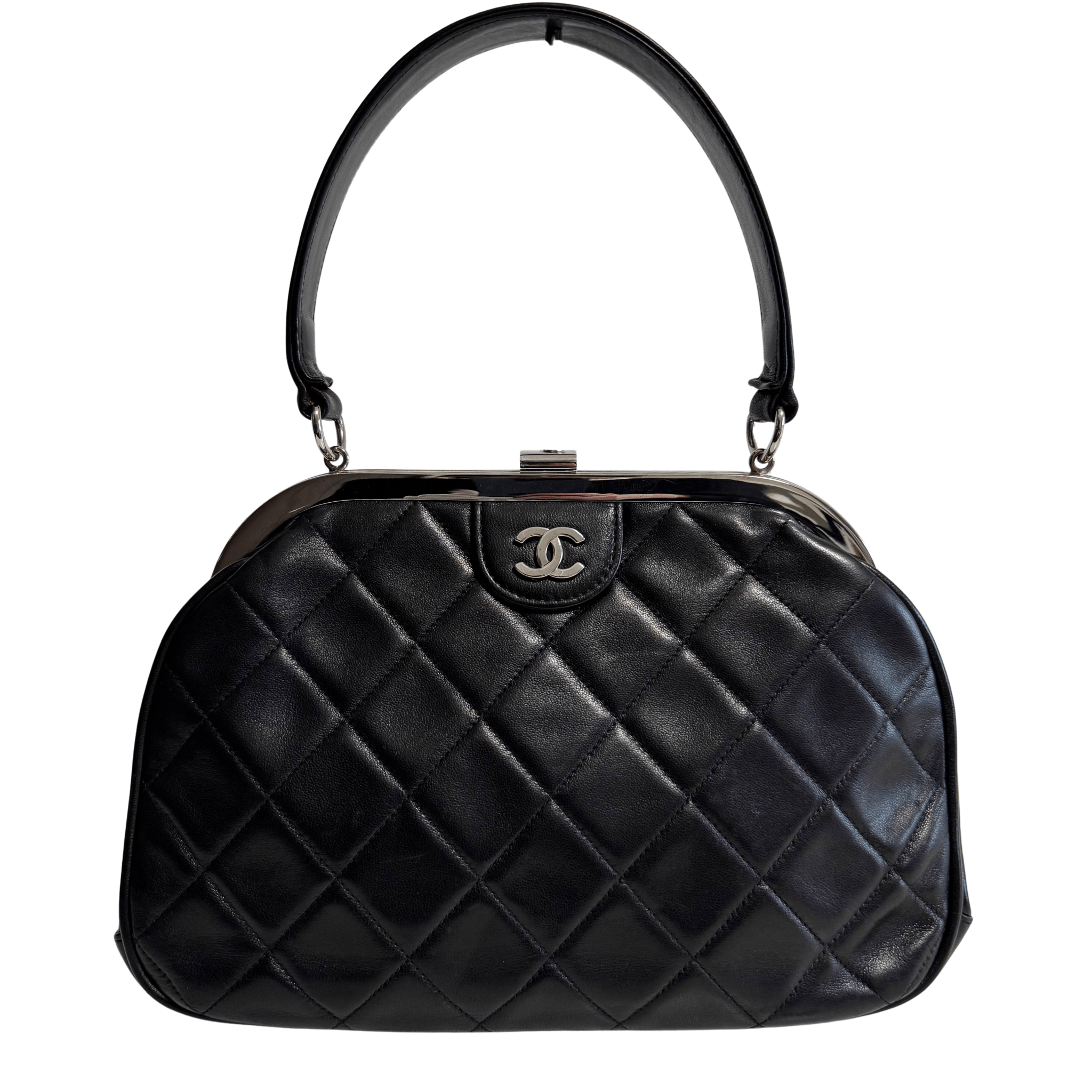 CHANEL Black Lambskin Leather Top Handle Bag, in , Sold by HIVE PRELOVED - Handle Bags, ,