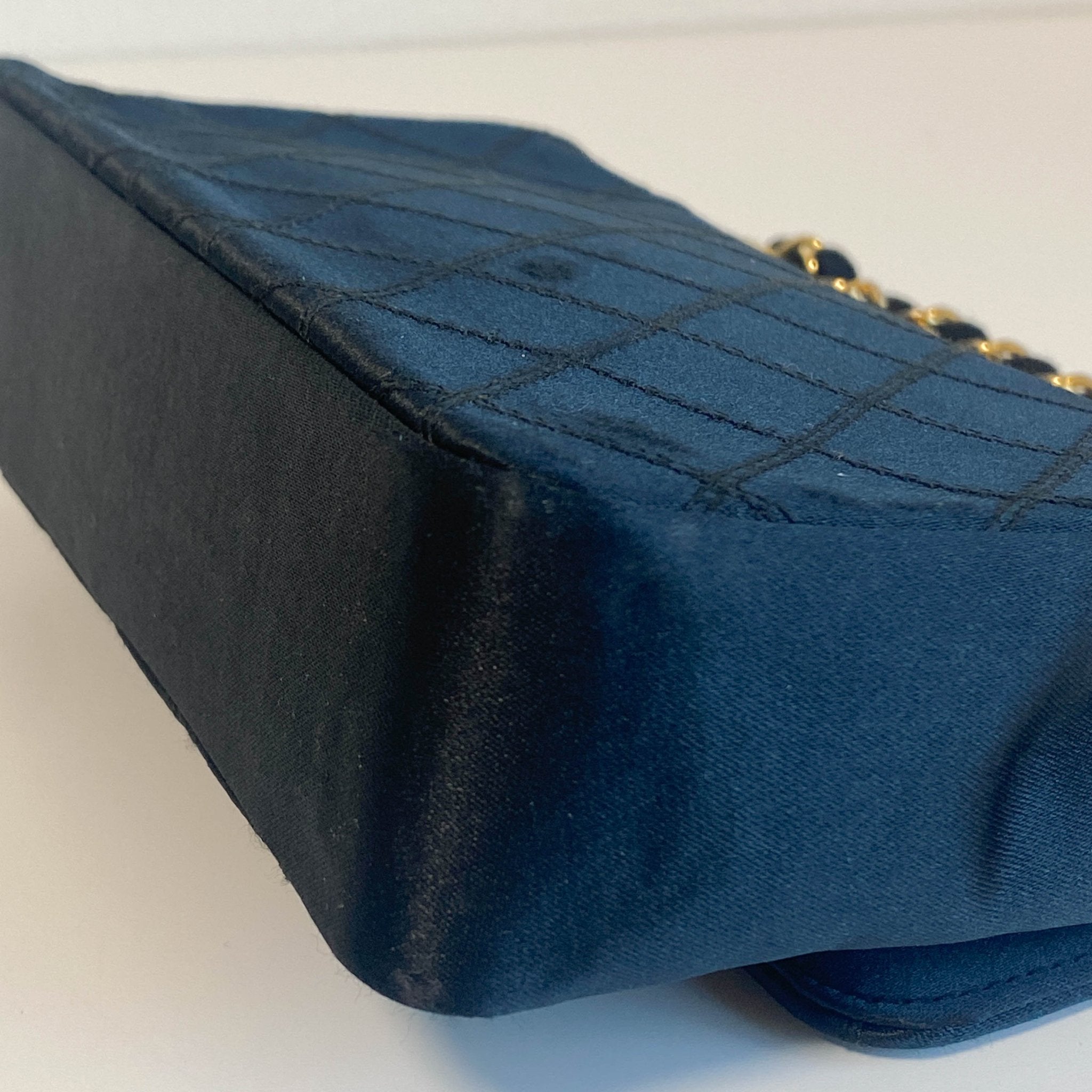 CHANEL Black Satin Single Flap Gold Hardware Crossbody Bag, in , Sold by HIVE PRELOVED - Crossbody bags, ,