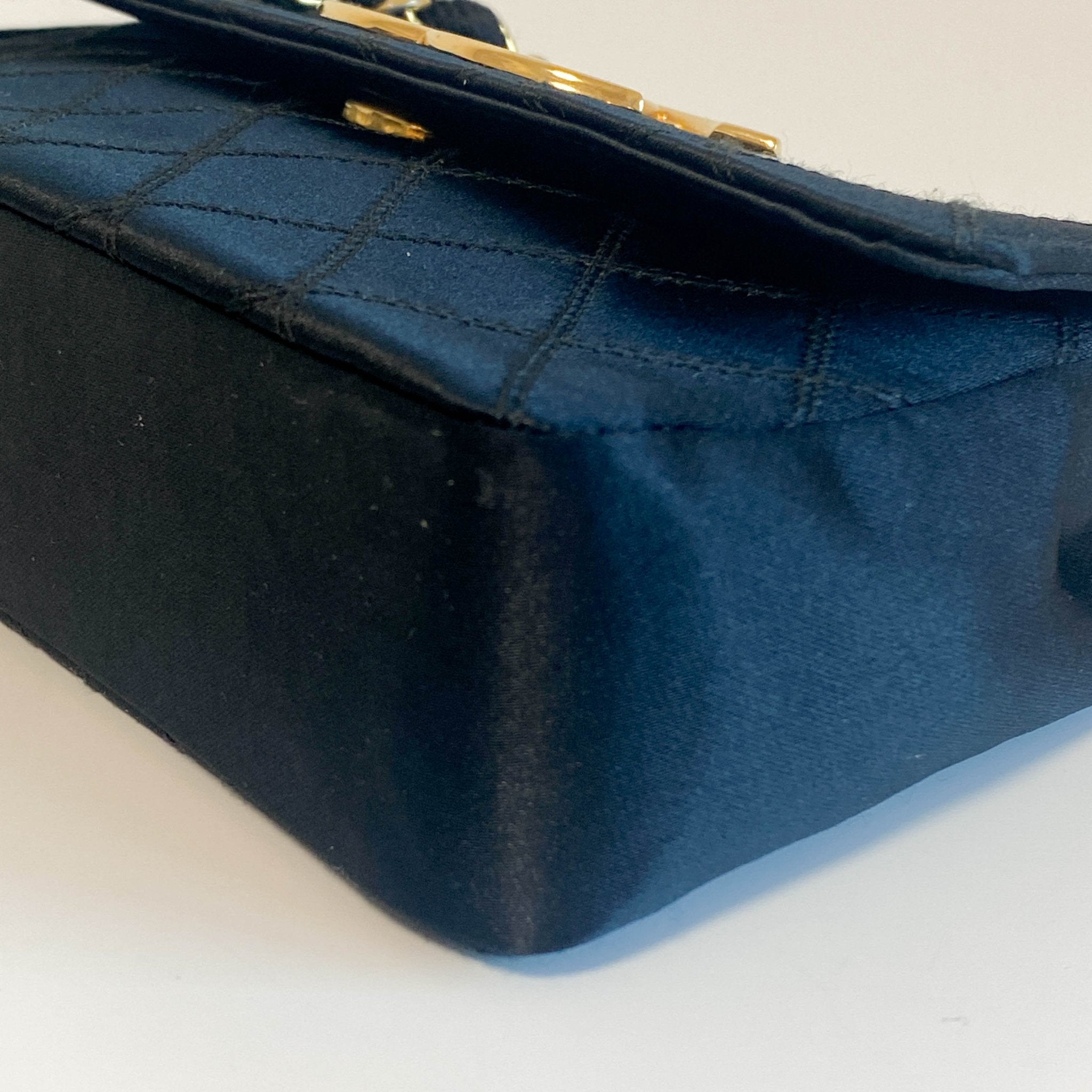 CHANEL Black Satin Single Flap Gold Hardware Crossbody Bag, in , Sold by HIVE PRELOVED - Crossbody bags, ,