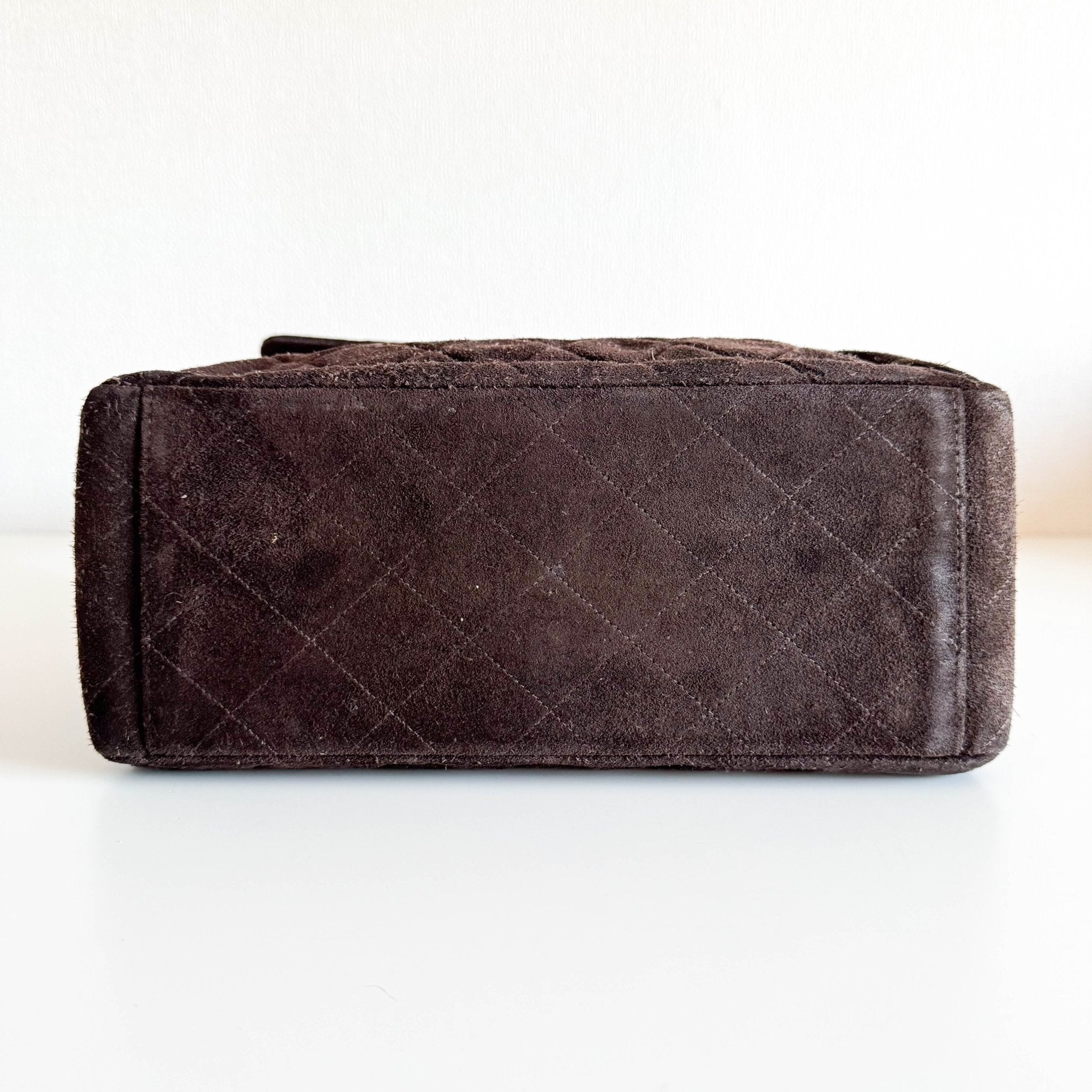 CHANEL Brown Quilted Suede CC Flap Shoulder Bag, in , Sold by HIVE PRELOVED - Shoulder Bags, ,