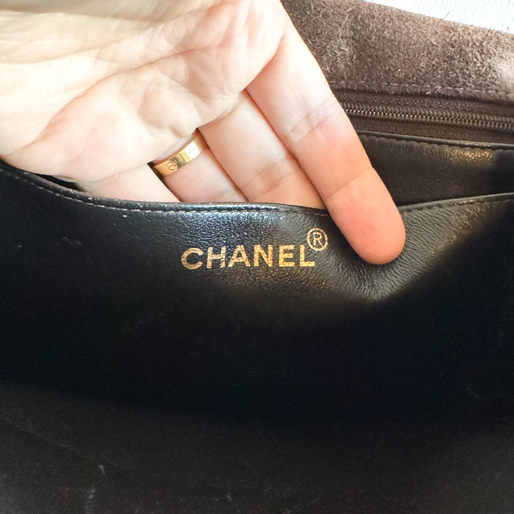 CHANEL Brown Quilted Suede CC Flap Shoulder Bag, in , Sold by HIVE PRELOVED - Shoulder Bags, ,