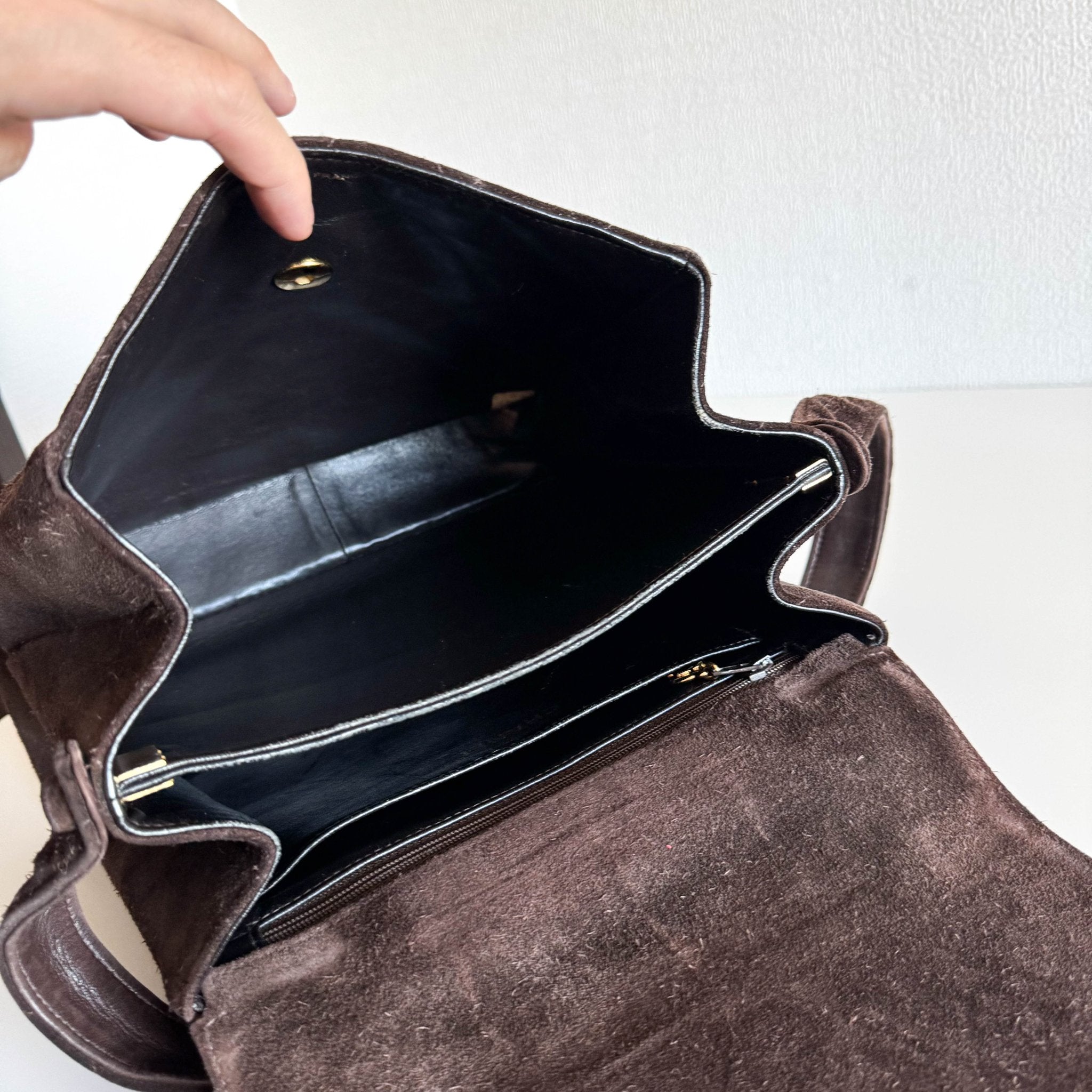 CHANEL Brown Quilted Suede CC Flap Shoulder Bag, in , Sold by HIVE PRELOVED - Shoulder Bags, ,