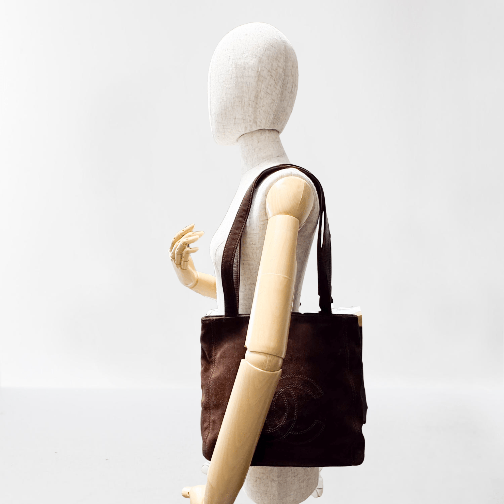 CHANEL Brown Suede CC Shoulder Bag, in , Sold by HIVE PRELOVED - Shoulder Bags, ,