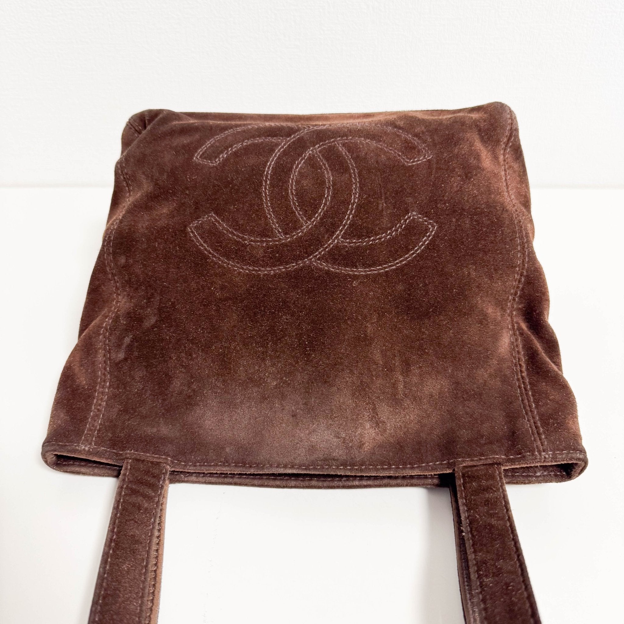 CHANEL Brown Suede CC Shoulder Bag, in , Sold by HIVE PRELOVED - Shoulder Bags, ,