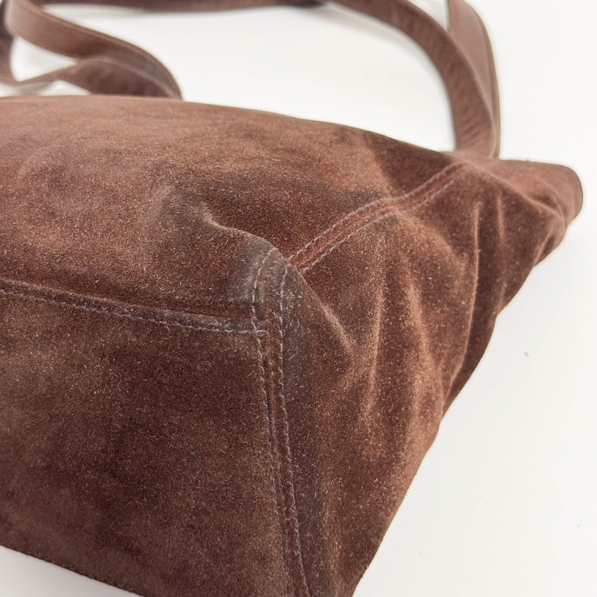 CHANEL Brown Suede CC Shoulder Bag, in , Sold by HIVE PRELOVED - Shoulder Bags, ,