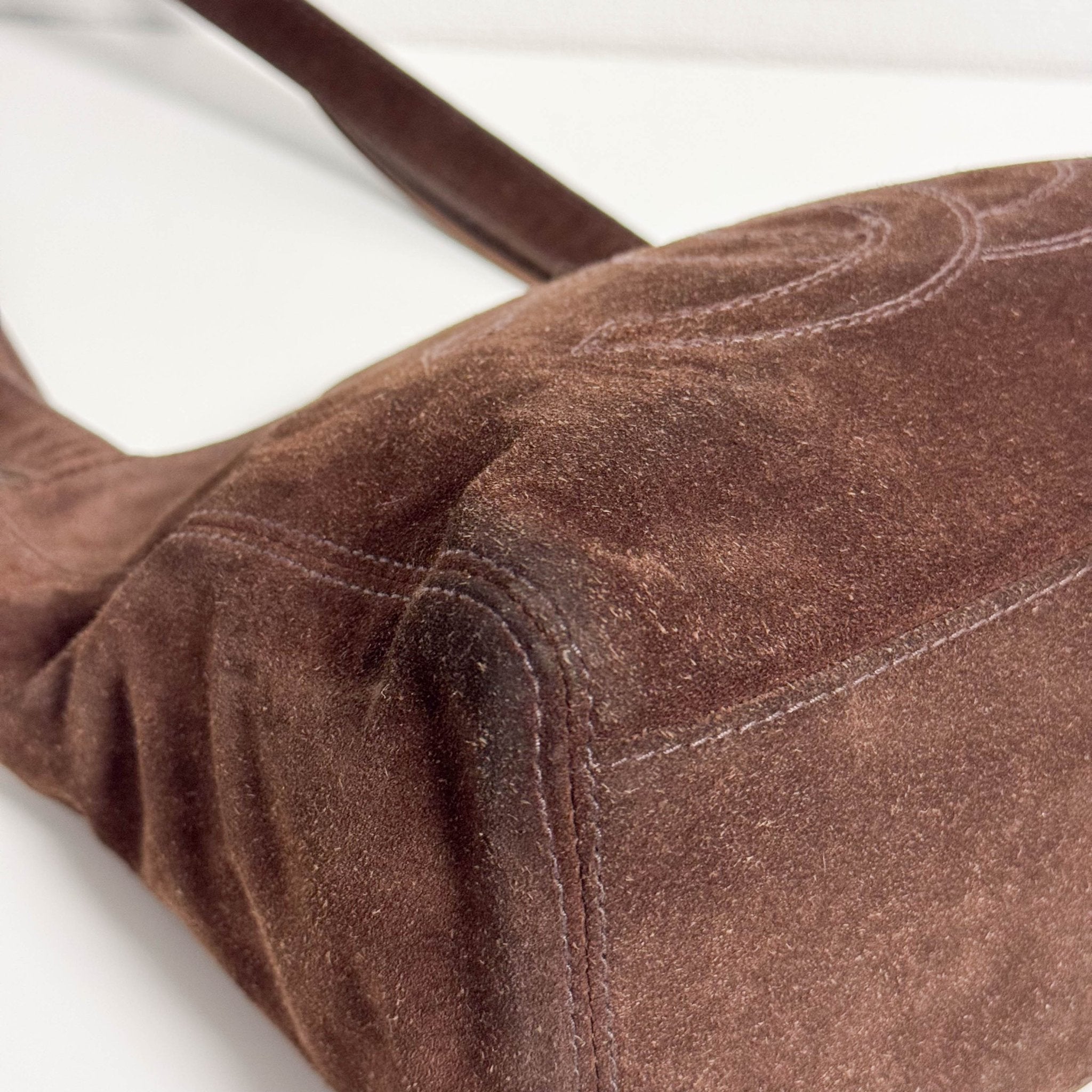CHANEL Brown Suede CC Shoulder Bag, in , Sold by HIVE PRELOVED - Shoulder Bags, ,