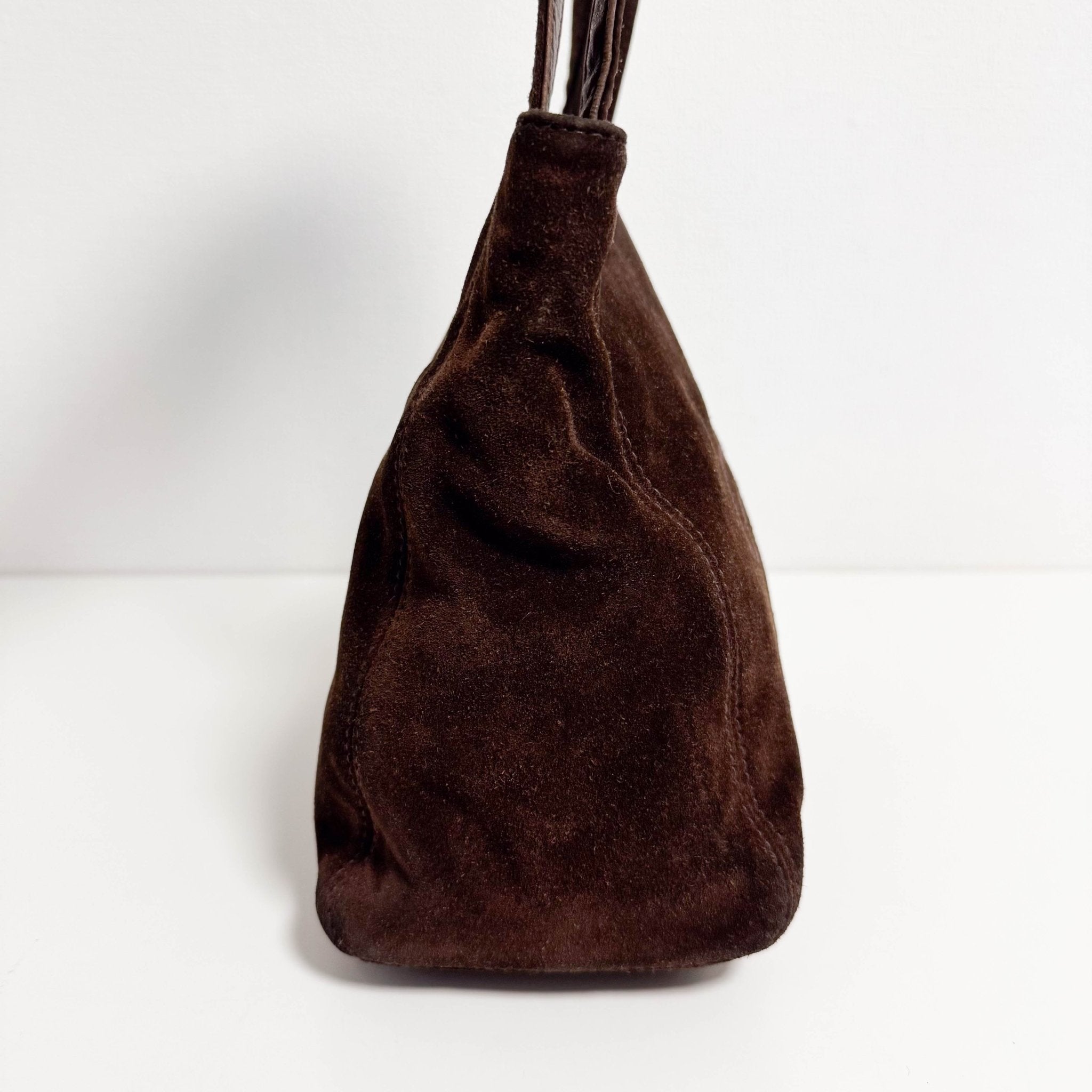 CHANEL Brown Suede CC Shoulder Bag, in , Sold by HIVE PRELOVED - Shoulder Bags, ,