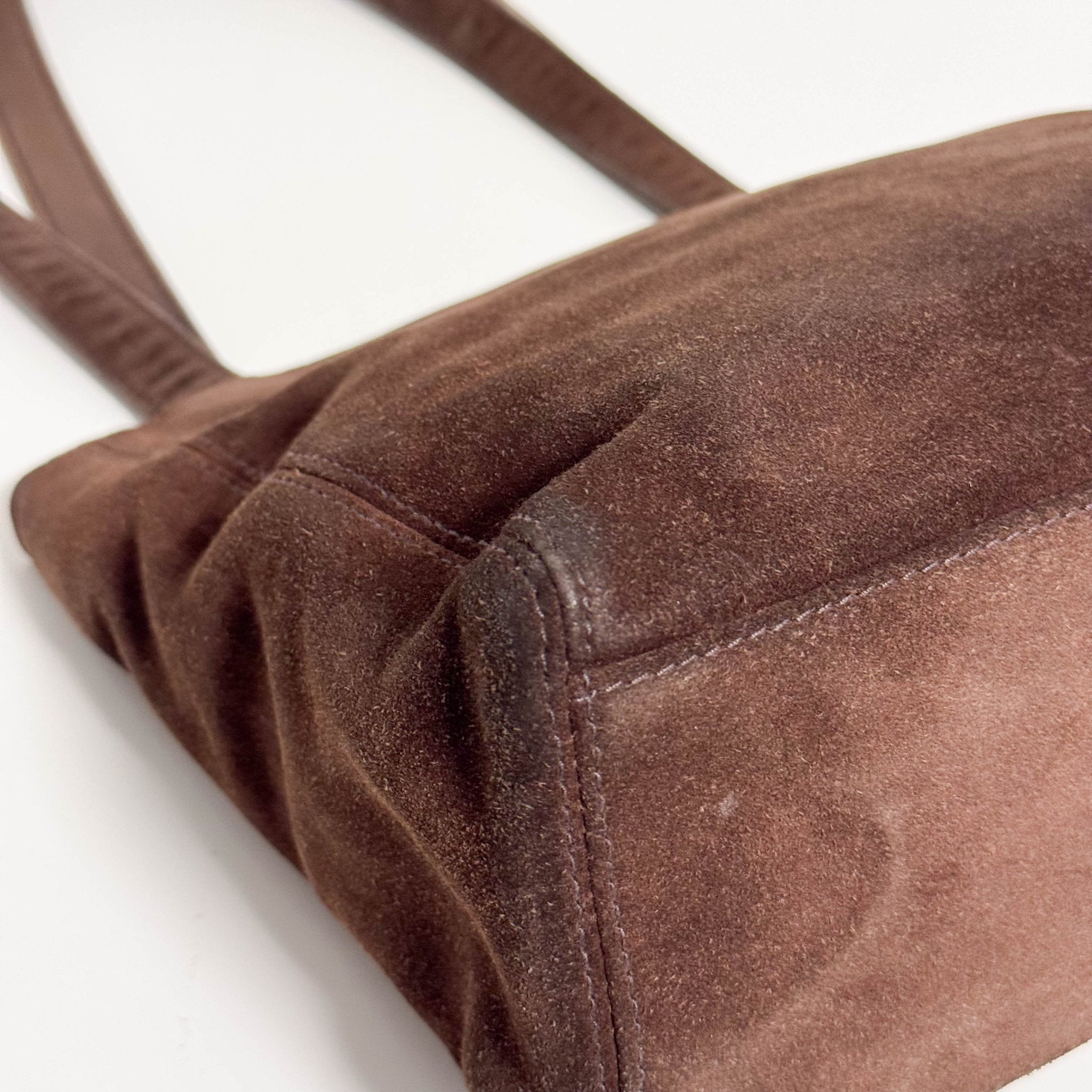 CHANEL Brown Suede CC Shoulder Bag, in , Sold by HIVE PRELOVED - Shoulder Bags, ,