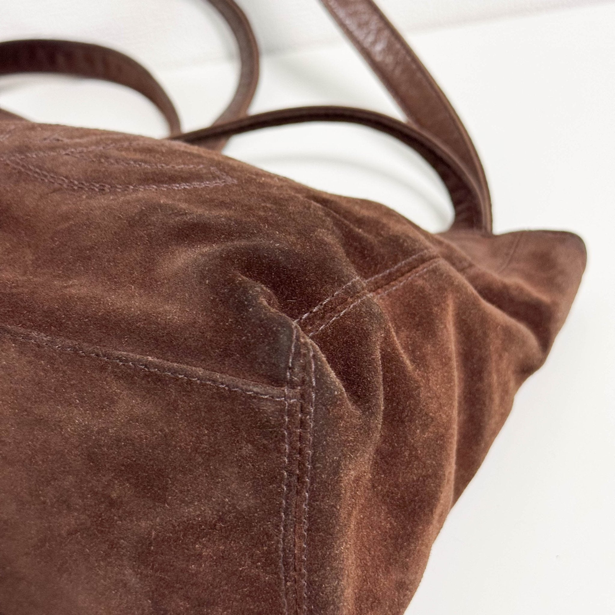 CHANEL Brown Suede CC Shoulder Bag, in , Sold by HIVE PRELOVED - Shoulder Bags, ,