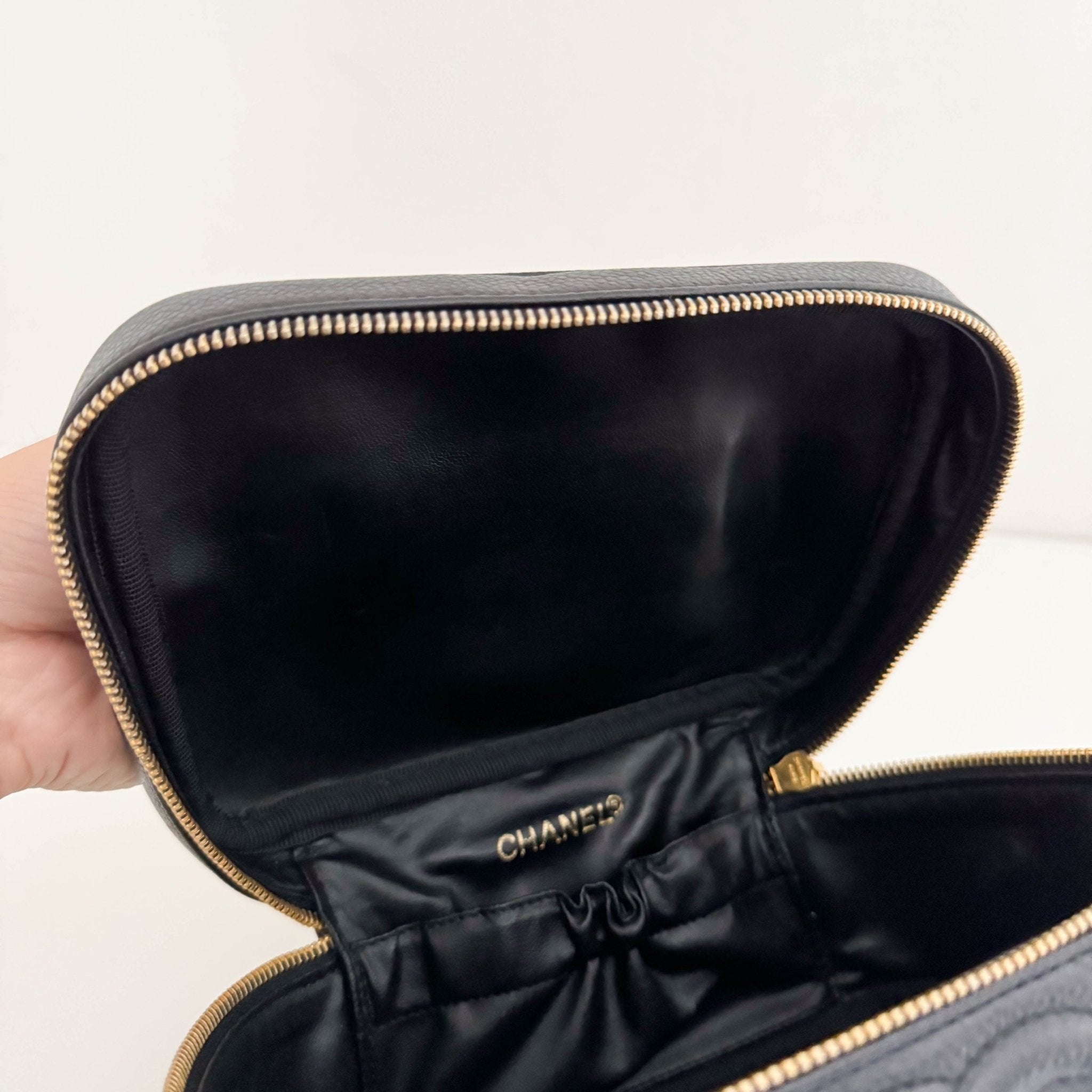 CHANEL Caviar CC Vanity Cosmetic Case Black, in , Sold by HIVE PRELOVED - Handle Bags, ,