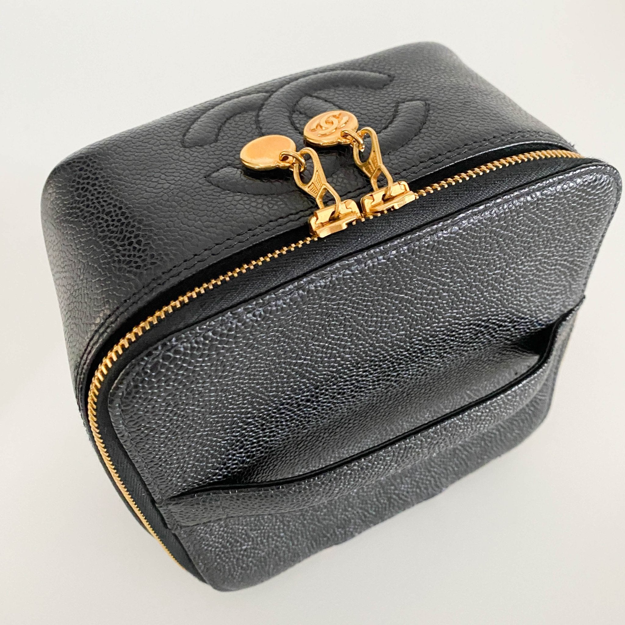 CHANEL Caviar CC Vanity Cosmetic Case Black, in , Sold by HIVE PRELOVED - Handle Bags, ,