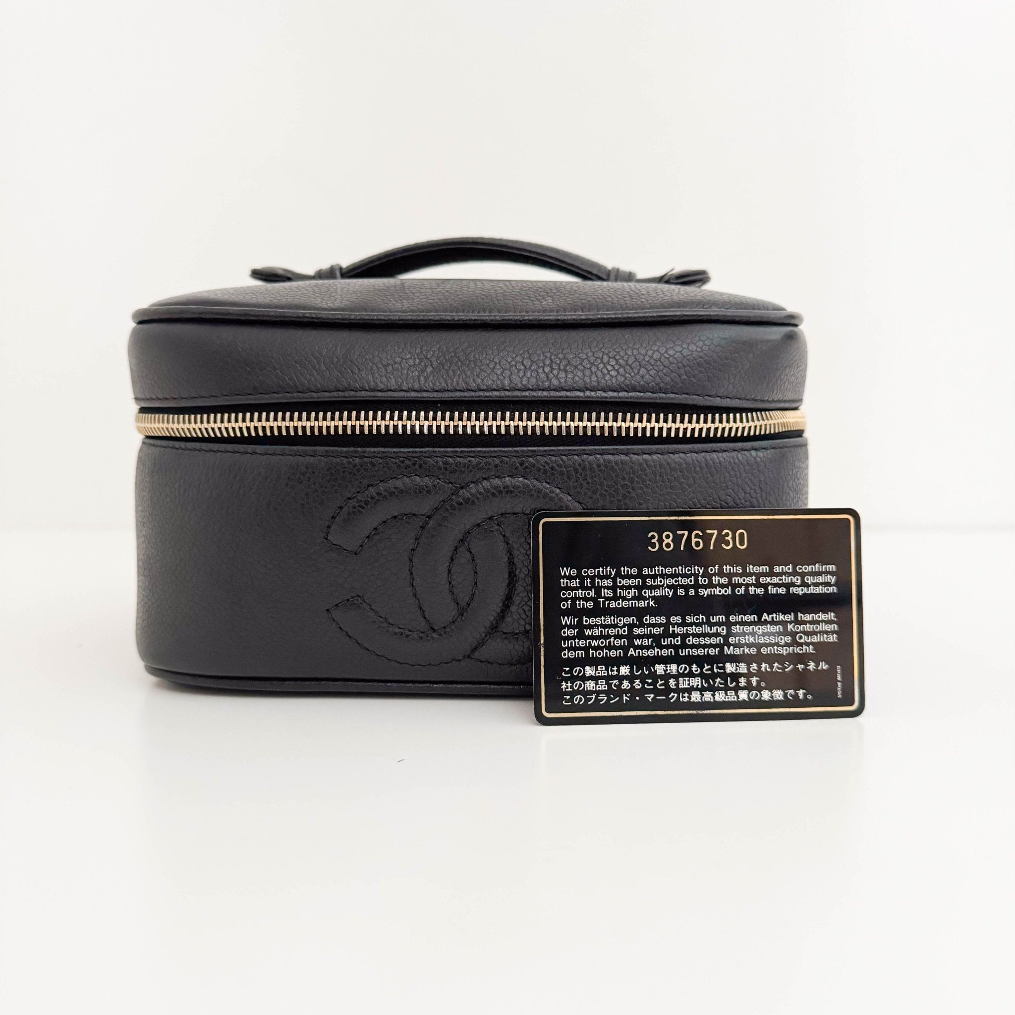 CHANEL Caviar CC Vanity Cosmetic Case Black, in , Sold by HIVE PRELOVED - Handle Bags, ,