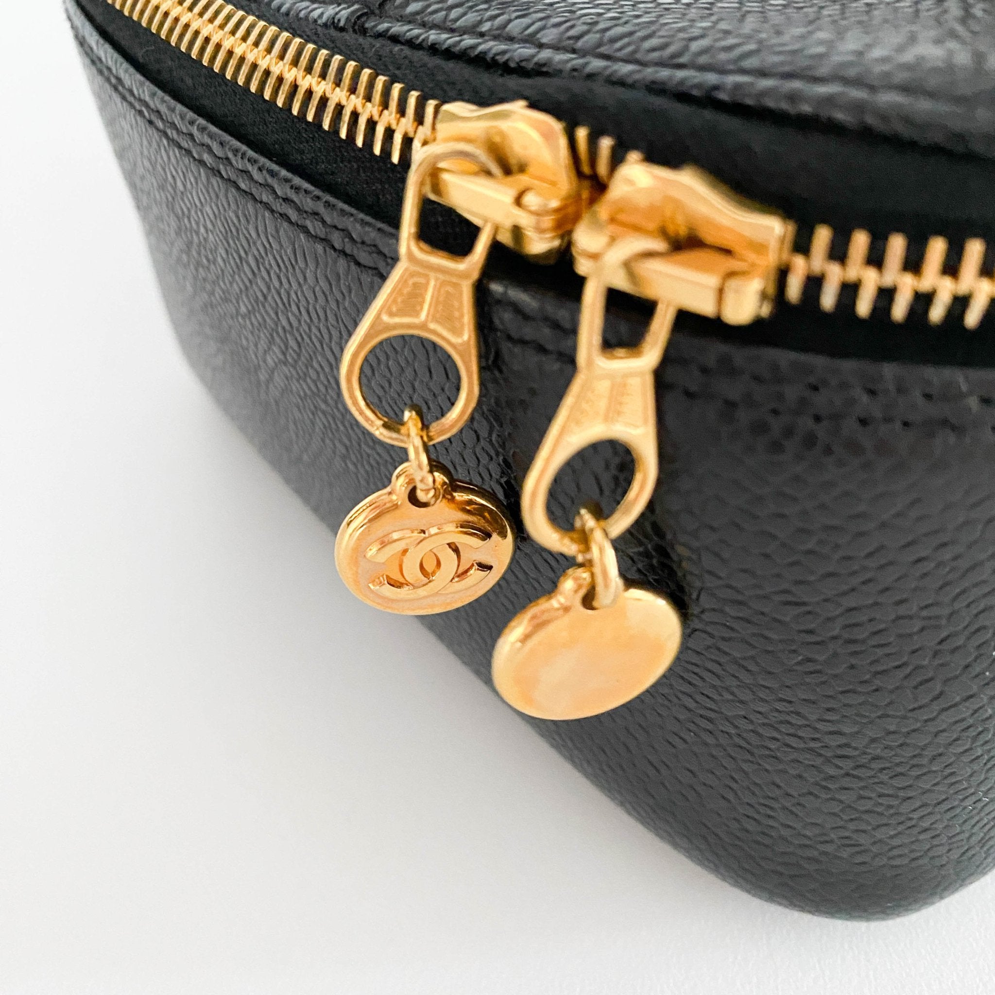 CHANEL Caviar CC Vanity Cosmetic Case Black, in , Sold by HIVE PRELOVED - Handle Bags, ,